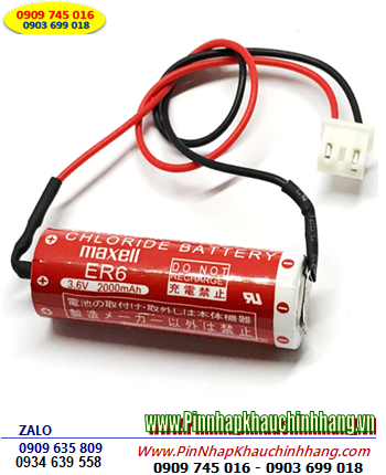 Maxell ER6, Pin Maxell ER6 lithium 3.6v 2000mAh (chân thép) Made in Japan